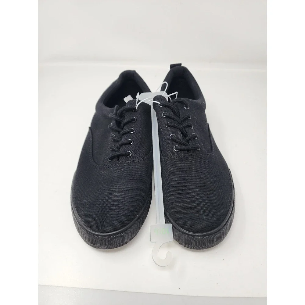 Goodfellow & Co Mens Low Top Lace Up Sneakers Black Canvas Casual Size 10.5